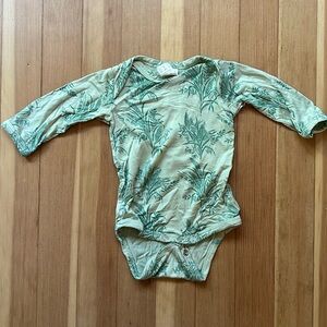 Kate Quinn • Botanical Long Sleeve Onesie 3-6M Green